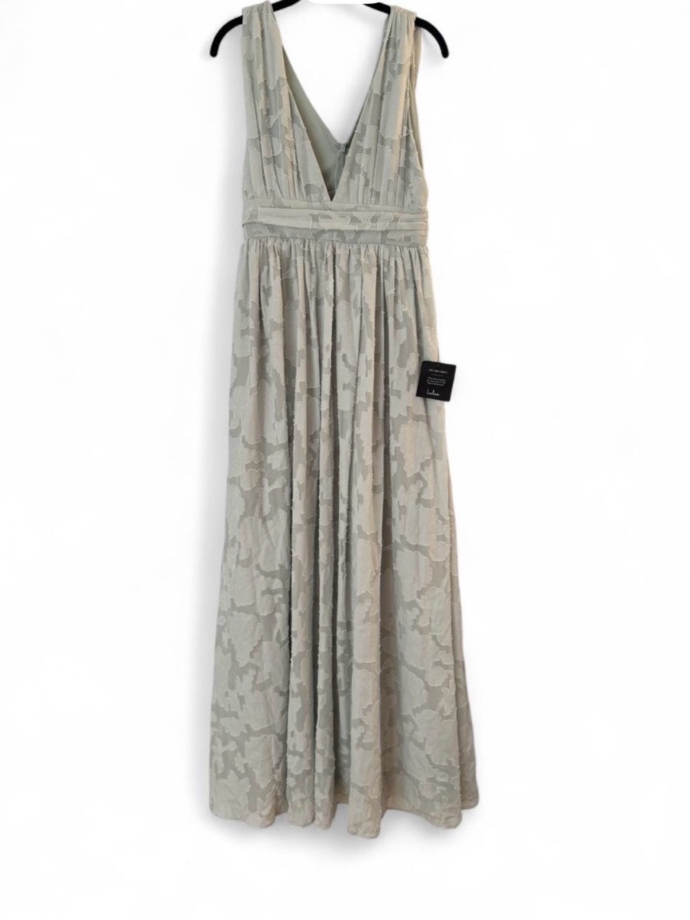 Lulu's Sage Green Textured V-Neck Maxi Dress. New with tags